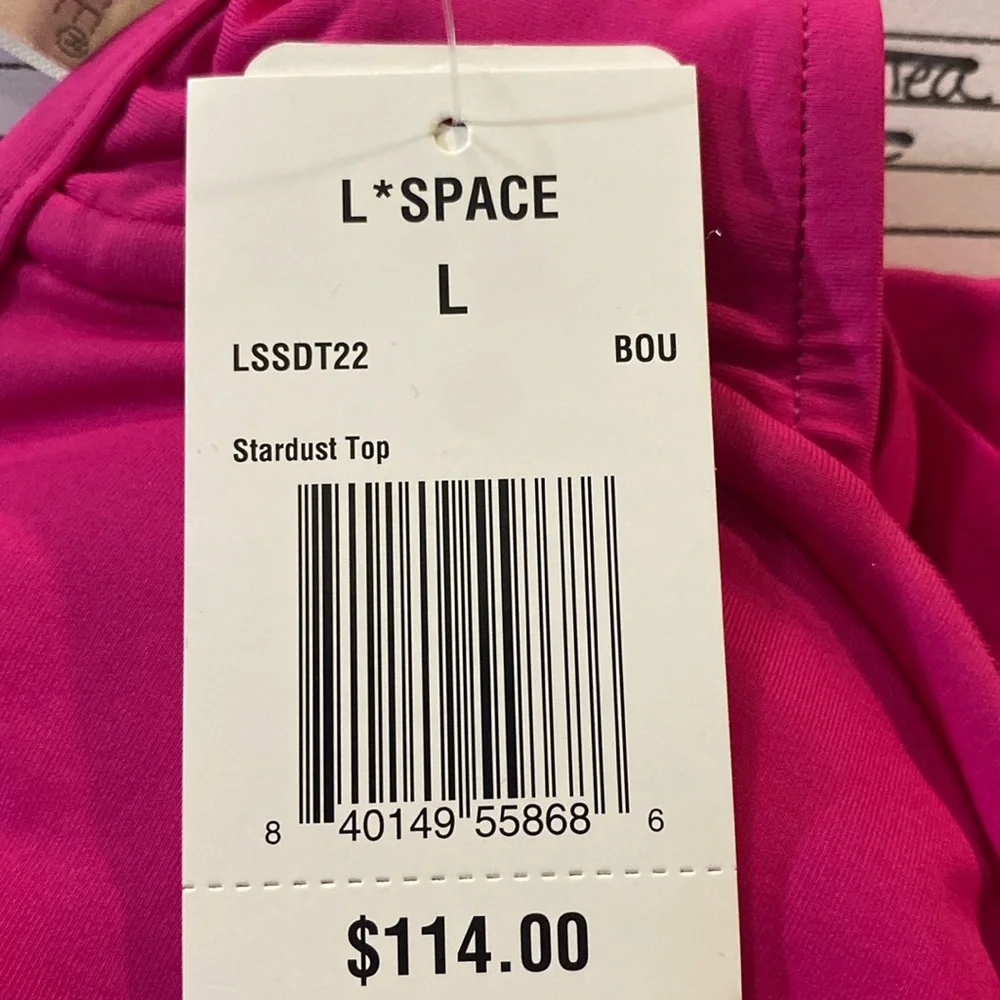 L*Space Stardust‎ Bikini Top in Bougainvillea, Underwire, Back Hook, Size Large